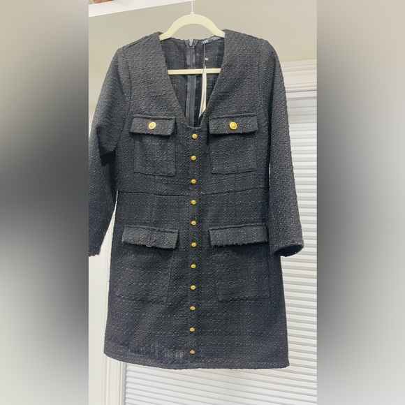ZARA GOLD BUTTON TEXTURED DRESS
BLACK🖤brand new - Picture 6 of 7